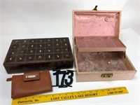 2 Jewelry boxes & TR. Tahari wallet