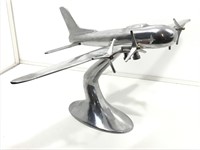 Art Deco Style Airplane Sculpture 13in. Hx 26W