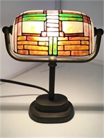 Tiffany Style Bankers Lamp.9in.H Tested Working