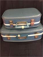 2 Piece Vintage Blue Luggage