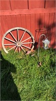 Wagon wheel and misc yard decor