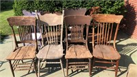 Lot of 8 wooden chairs.  Most of them would be
