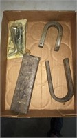Two Large magnets, heavy lead weight, and set of