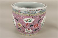 Large Chinese Famille Rose Porcelain Jardiniere,