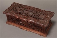 Chinese Carved Wooden Box,