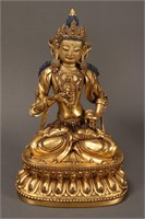 Sino-Tibetan Gilt Bronze Vajrasattva Buddha,