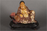 Large Chinese Soapstone Figure of Luohan,