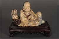 Chinese Carved Soapstone Figure Group,