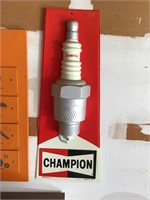 Plastic Champion spark plug sign