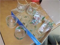 Collection of mismatched Christmas glasses