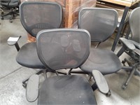 3 Mesh Ergonomic Office Chairs (used)