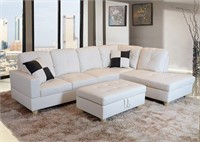 Beverly Right Facing Russes Sectional, White