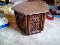 Laminate end table. 23 x 19