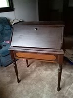 Beautiful vintage 2 tone solid wood desk with