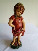 Heavy girl figurine. 18". Plaster.