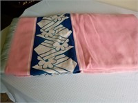 Pink and blue soft blanket 70 x 72.