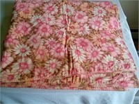 Pretty pink floral quilt. 55 x 88