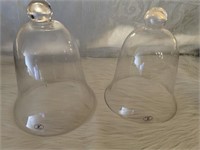 Pair of Bell Shaped Glass Cloches