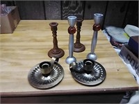 Bl of candleholder 2 metal sets and one wood