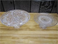 Two glass cake stands. No damage.