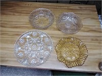 4 glass serving trays, no chips noted