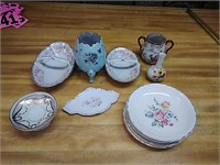 Misc non matching china with flower designs