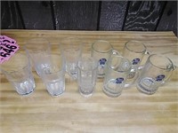 4 beer mugs, 4 vintage glasses and 30 years