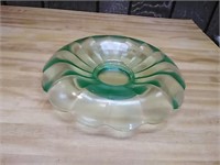 Heavy unique green bowl. Depression style.