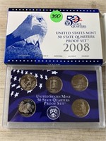 2008 PROOF COIN SET QUARTERS