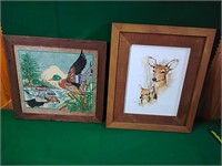 Deer and duck pictures. Mallard sequined. Very
