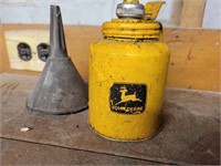 Vintage John Deere Oil Can & Metal Funnel