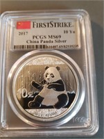 2017 China Panda Silver 10YN PCGS MS69