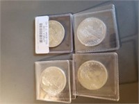 4 Silver Canada Silver Dollars 1965 2-1966 1967