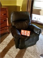 Black leather recliner