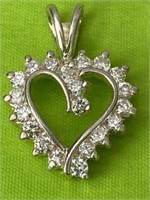 Sterling Silver Heart Pendant 2.16 Grams