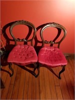 antique parlor chairs red