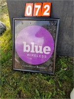 Blue Wireless Lighted Dealer sign