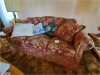 Floral Sofa with Pillows