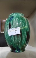 HEAVY DRIP GLAZE MAJOLICA STYLE VASE - ITALIAN?