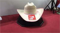 TONY LAMA WOMANS HAT AND HAT DISPLAY