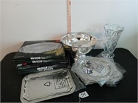 5 chippendale silver plated trays,