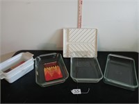microwave bacon tray, 9 x 13 glass dishes like new