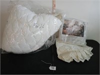 full lace bedskirt and 2 pillow shams