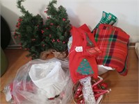 matching small christmas trees, towels, garland