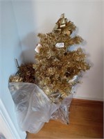 42 " gold christmas tree and misc