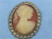 Vintage Cameo Brooch No Markings