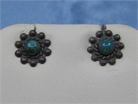 Vintage Screw Back SW Turquoise Earrings