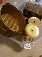 treasure chest, gold baskets, gold candlesticks
