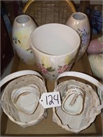 floral vases, baskets and misc