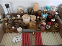 perfume bottles and candles